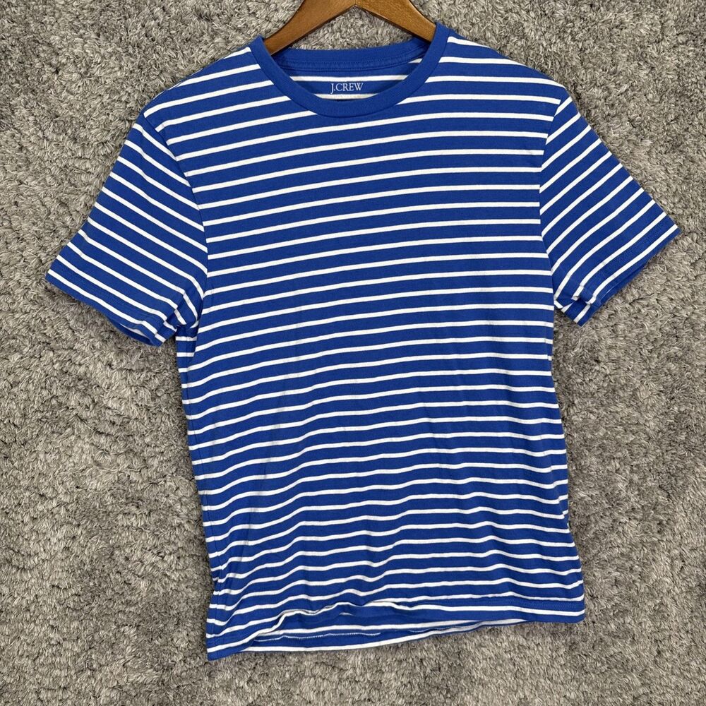 J. Crew Women’s Blue White Striped T Shirt Cotton Crewneck Small Nautical